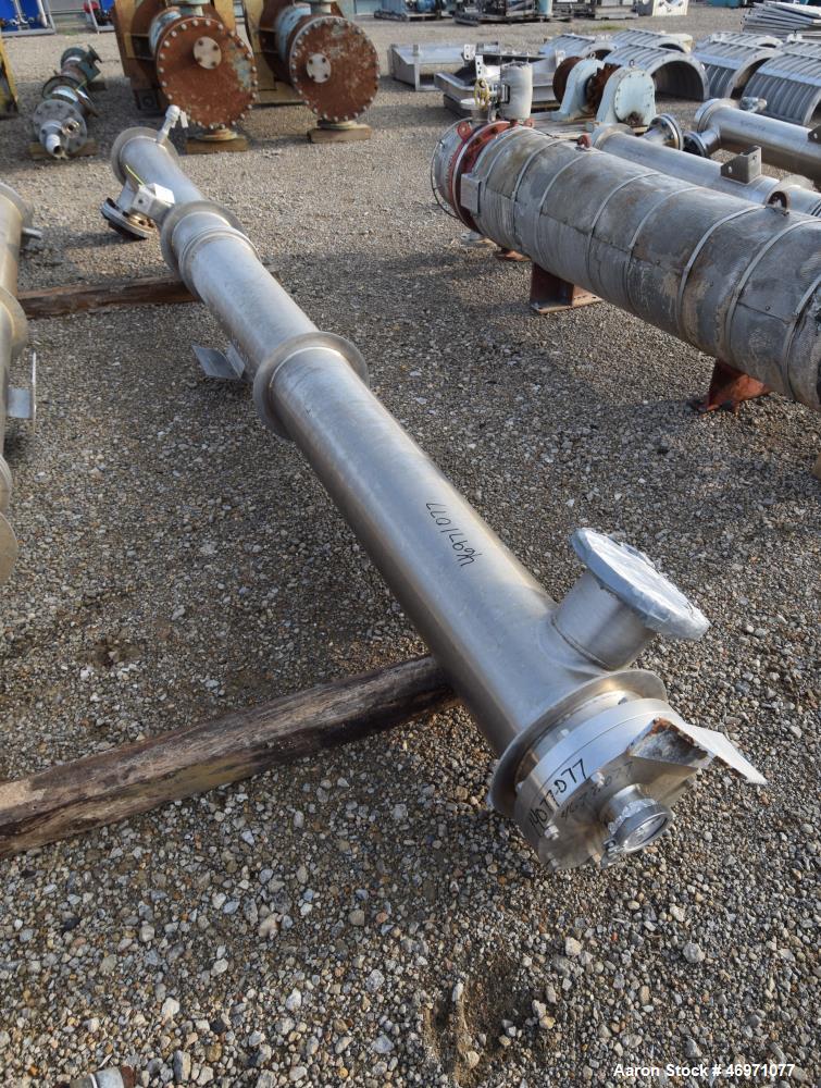 Used Enerquip Single Shell & Tube Heat Exchanger, 573 Square Feet, Model BEMV, 304L Stainless Steel, Vertical. 304L Stainless steel shell rated 150 psi at -20 to 375 degrees F. (394) 3/8" diameter x ...