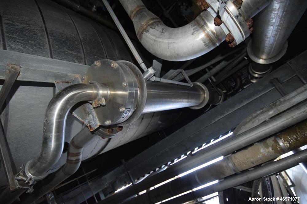 Used Enerquip Single Shell & Tube Heat Exchanger, 573 Square Feet, Model BEMV, 304L Stainless Steel, Vertical. 304L Stainless steel shell rated 150 psi at -20 to 375 degrees F. (394) 3/8" diameter x ...