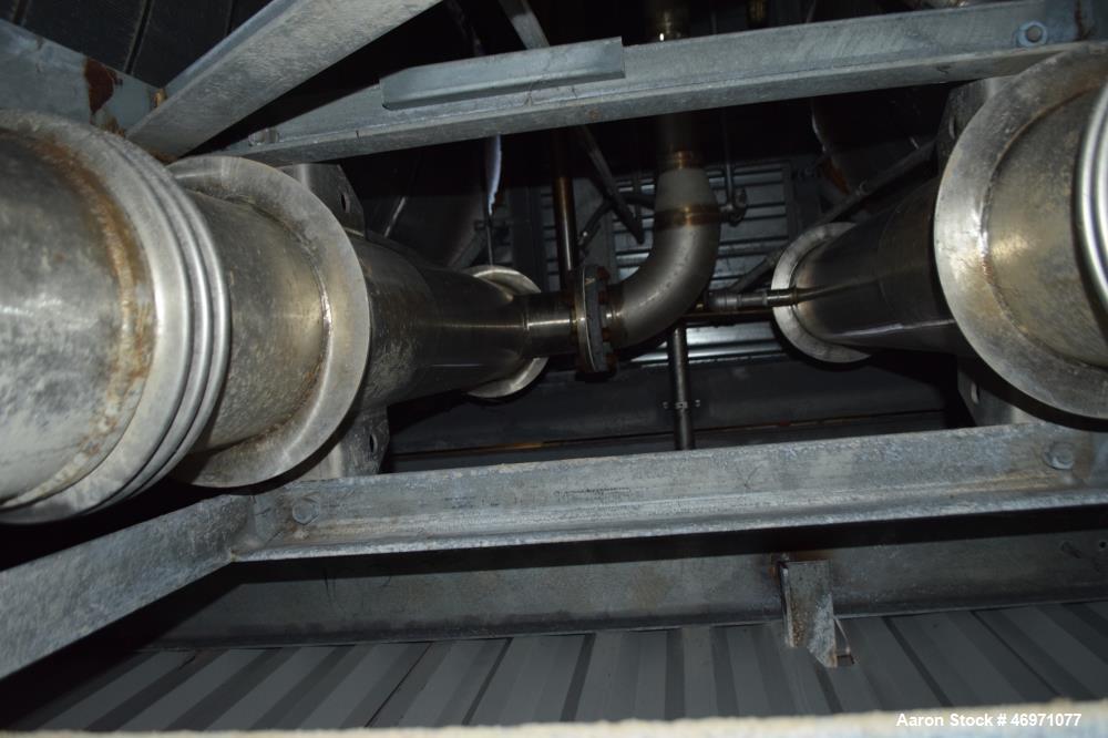 Used Enerquip Single Shell & Tube Heat Exchanger, 573 Square Feet, Model BEMV, 304L Stainless Steel, Vertical. 304L Stainless steel shell rated 150 psi at -20 to 375 degrees F. (394) 3/8" diameter x ...