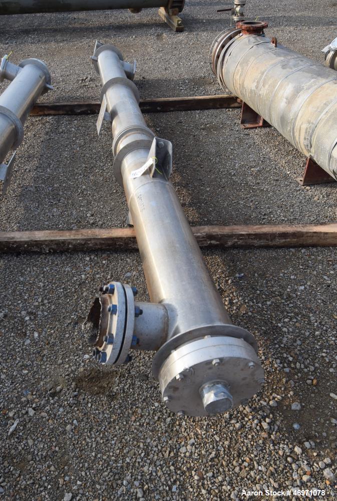 Used Enerquip Single Shell & Tube Heat Exchanger, 573 Square Feet, Model BEMV, 304L Stainless Steel, Vertical. 304L Stainless steel shell rated 150 psi at -20 to 375 degrees F. (394) 3/8" diameter x ...