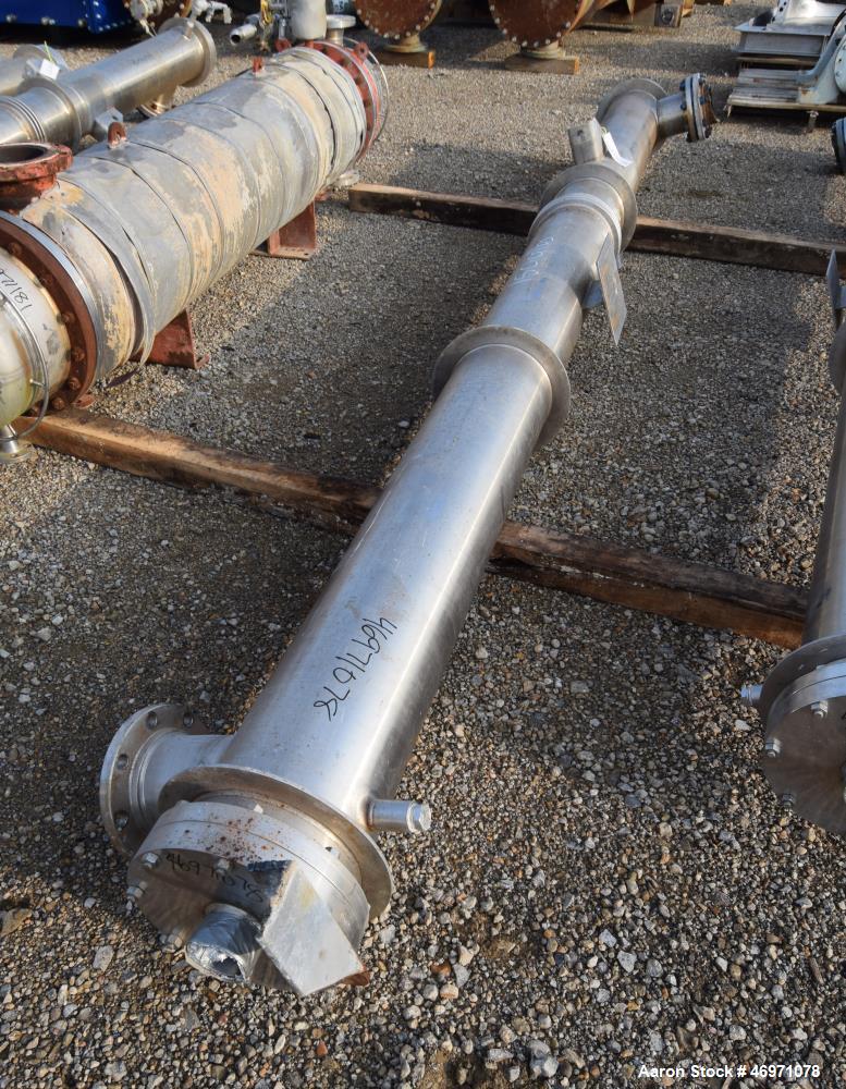 Used Enerquip Single Shell & Tube Heat Exchanger, 573 Square Feet, Model BEMV, 304L Stainless Steel, Vertical. 304L Stainless steel shell rated 150 psi at -20 to 375 degrees F. (394) 3/8" diameter x ...