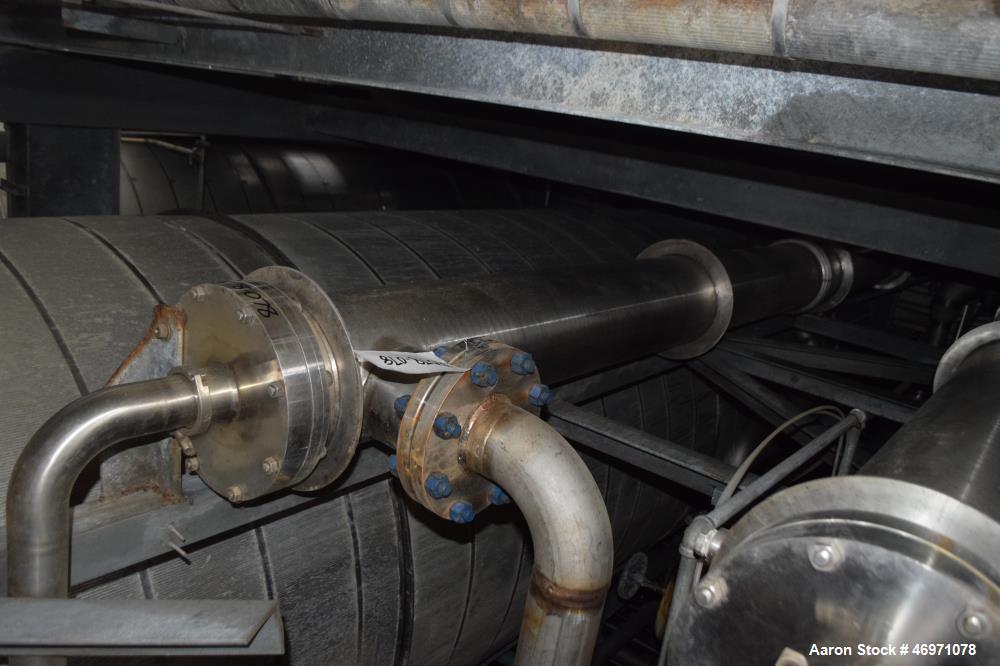 Used Enerquip Single Shell & Tube Heat Exchanger, 573 Square Feet, Model BEMV, 304L Stainless Steel, Vertical. 304L Stainless steel shell rated 150 psi at -20 to 375 degrees F. (394) 3/8" diameter x ...