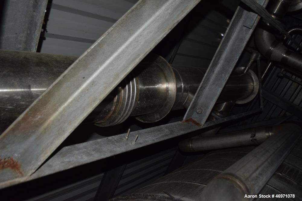 Used Enerquip Single Shell & Tube Heat Exchanger, 573 Square Feet, Model BEMV, 304L Stainless Steel, Vertical. 304L Stainless steel shell rated 150 psi at -20 to 375 degrees F. (394) 3/8" diameter x ...
