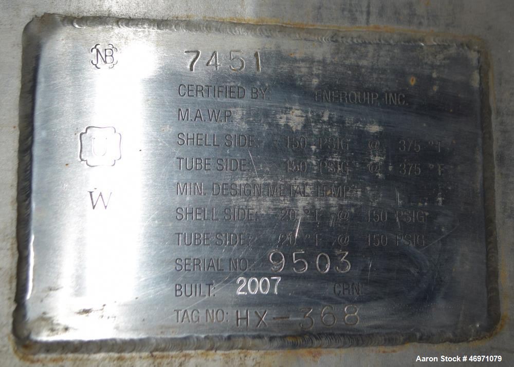 Used Enerquip Single Shell & Tube Heat Exchanger