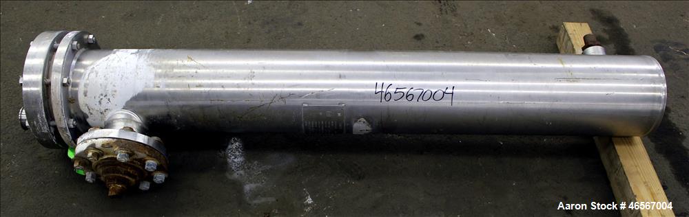 Used Enerquip "U" Tube Heat Exchanger, Approximate 43 Square Feet, 304L Stainless Steel, Horizontal. 304L Stainless steel shell rated 150 psi at -20 to 375 degrees F. (22) 3/4" Diameter x approximate...