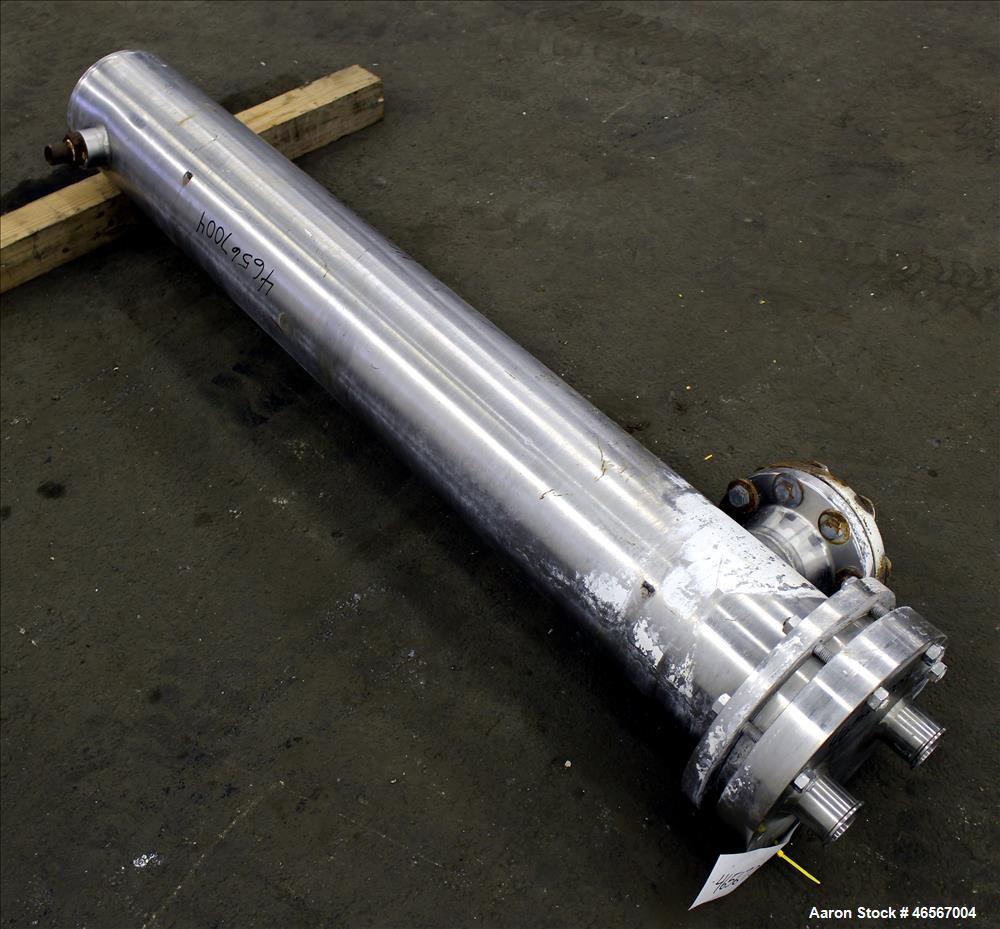 Used Enerquip "U" Tube Heat Exchanger, Approximate 43 Square Feet, 304L Stainless Steel, Horizontal. 304L Stainless steel shell rated 150 psi at -20 to 375 degrees F. (22) 3/4" Diameter x approximate...