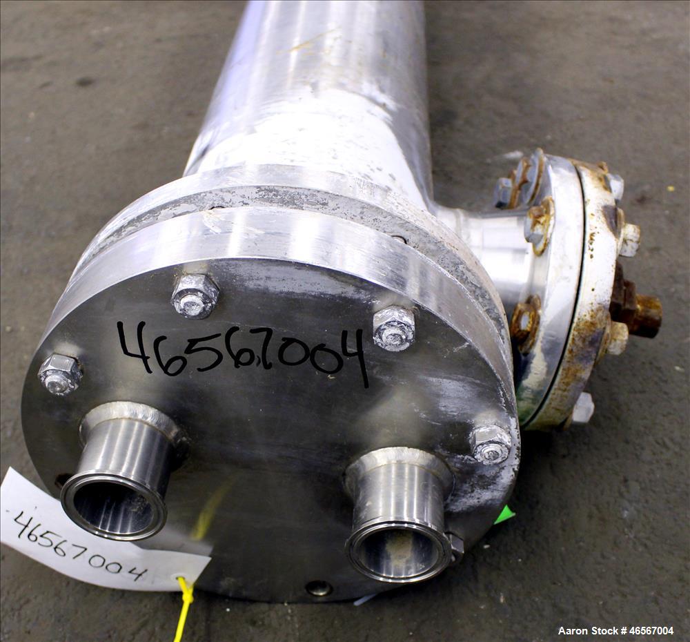 Used Enerquip "U" Tube Heat Exchanger, Approximate 43 Square Feet, 304L Stainless Steel, Horizontal. 304L Stainless steel shell rated 150 psi at -20 to 375 degrees F. (22) 3/4" Diameter x approximate...