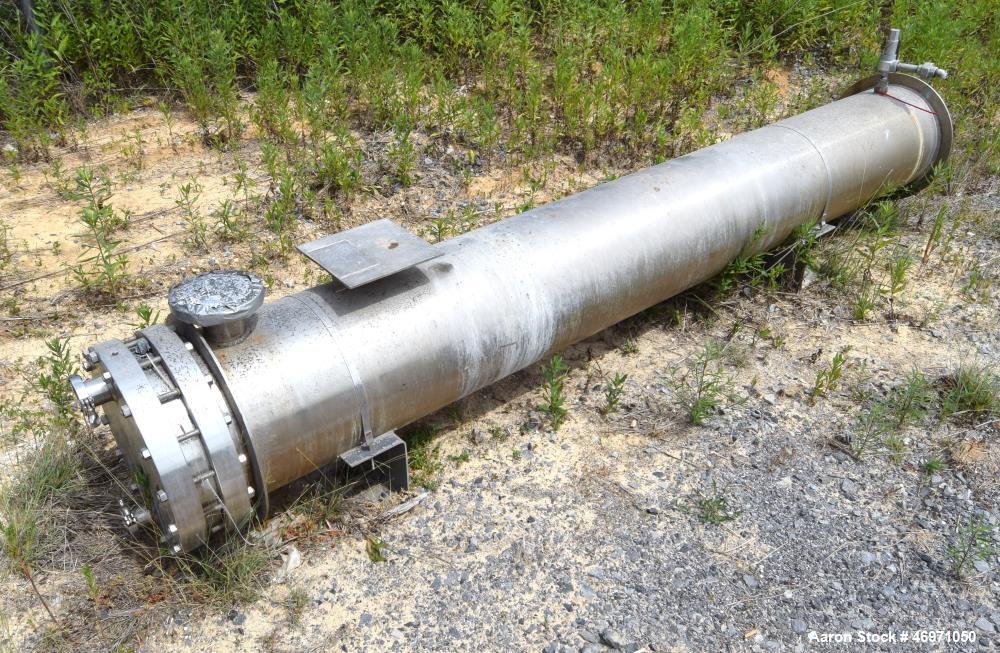 Used Enerquip U Tube Shell & Tube Heat Exchanger, Approximately 500 Square Feet, Model BEUB, Stainless Steel, Horizontal. 304L Stainless steel shell rated 150 psi at -20 to 300 degrees F. (218) 1/2" ...