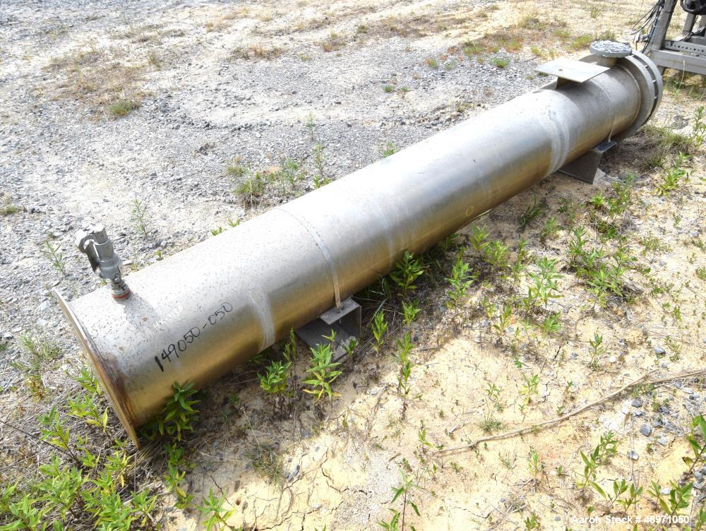 Used Enerquip U Tube Shell & Tube Heat Exchanger, Approximately 500 Square Feet, Model BEUB, Stainless Steel, Horizontal. 304L Stainless steel shell rated 150 psi at -20 to 300 degrees F. (218) 1/2" ...