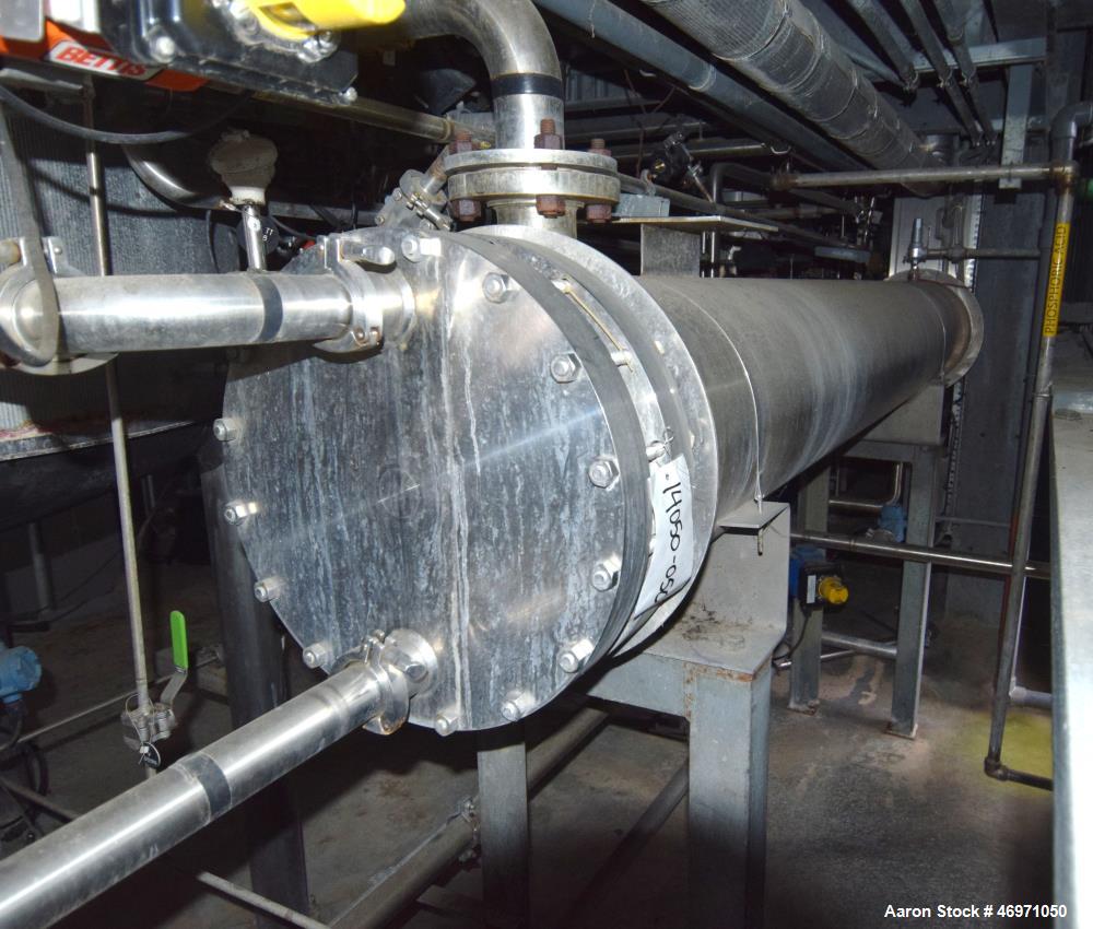 Used Enerquip U Tube Shell & Tube Heat Exchanger, Approximately 500 Square Feet, Model BEUB, Stainless Steel, Horizontal. 304L Stainless steel shell rated 150 psi at -20 to 300 degrees F. (218) 1/2" ...