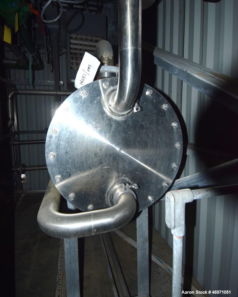 Used Enerquip U Tube Shell & Tube Heat Exchanger, Approximately 800 Square Feet, Model BEUH, Stainless Steel, Horizontal. 304L Stainless steel shell rated 150 psi at -20 to 300 degrees F. (354) 1/2" ...
