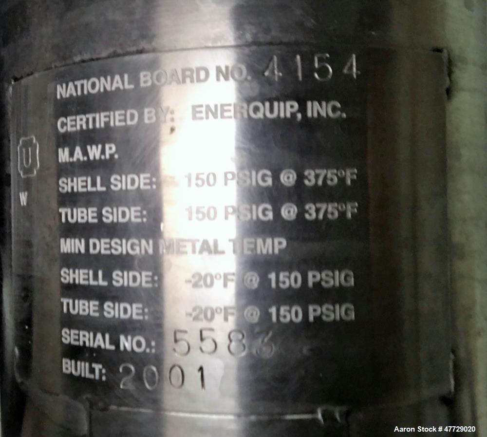 Used Enerquip Shell And Tube "U-Tube" Heat Exchanger