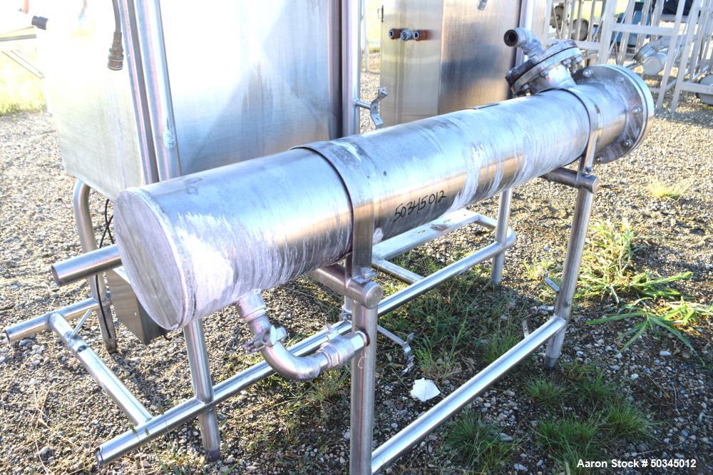 Used- Enerquip "U" Tube Heat Exchanger, Approximately 43 Square Feet, Horizontal