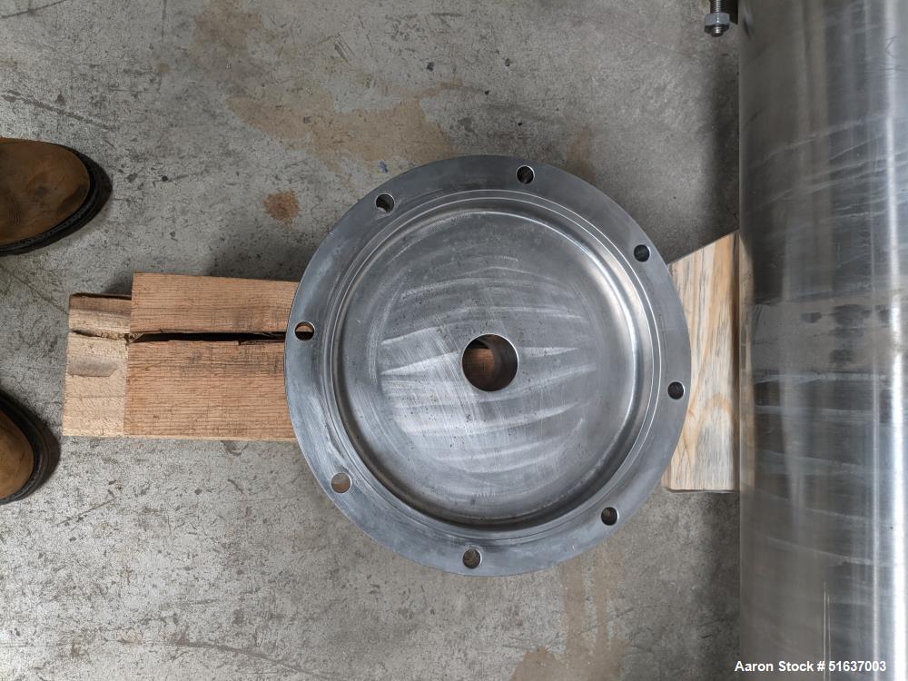 Used Enerquip Shell & Tube Heat Exchanger, 304L Stainless Steel, Vertical. Approximate 136 square feet. 304L Stainless steel shell rated 150 psi at -20 to 375 degrees F. (130) 304L Stainless steel st...