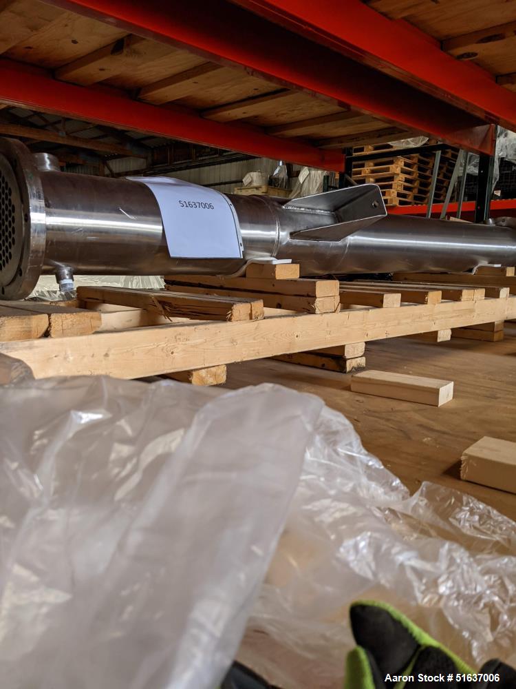 Used Enerquip Shell & Tube Heat Exchanger, 304L Stainless Steel, Vertical. Approximate 89 square feet. 304L Stainless steel shell rated 150 psi at -20 to 375 degrees F. (85) 316L Stainless steel stra...