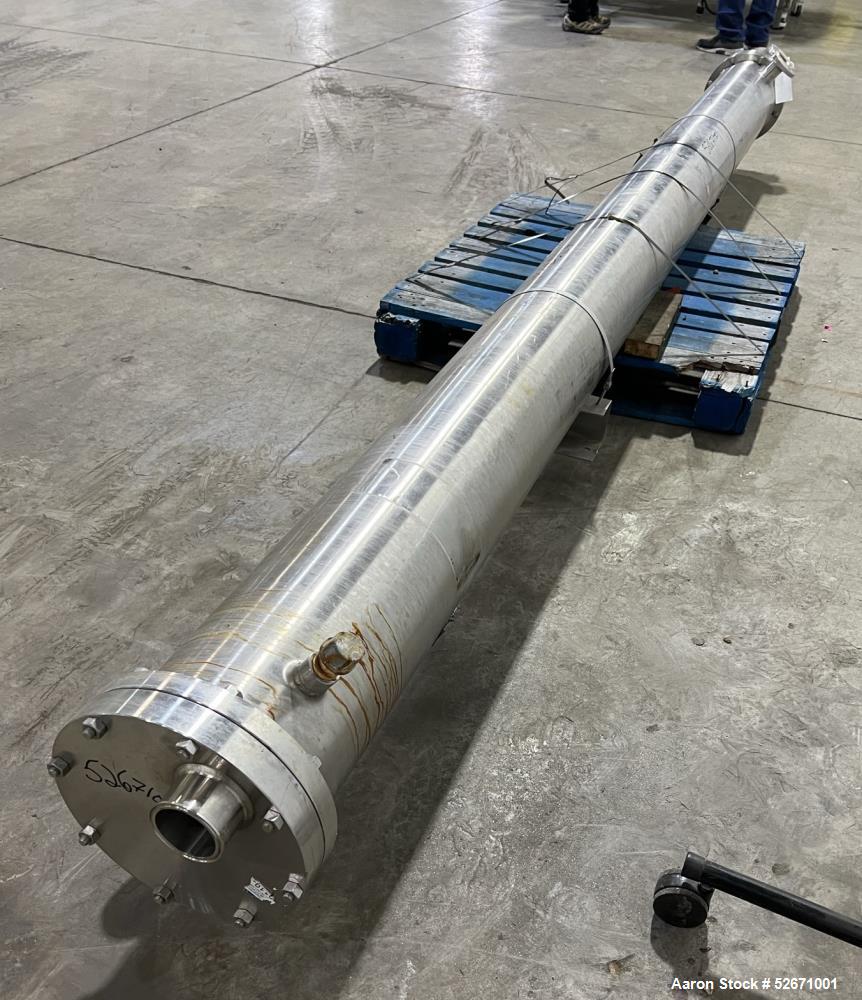 Used- Enerquip Shell & Tube Heat Exchanger, Horizontal, 304L Stainless Steel. Approximate 252 square feet. (92) 3/4" diamete...