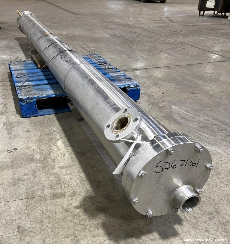 Used- Enerquip Shell & Tube Heat Exchanger, Horizontal, 304L Stainless Steel. Approximate 252 square feet. (92) 3/4" diamete...