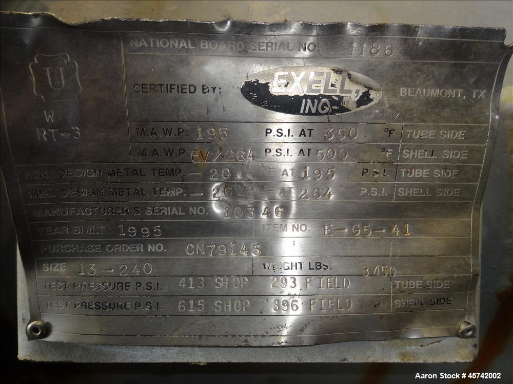 Used Excell U Tube Shell & Tube Heat Exchanger.