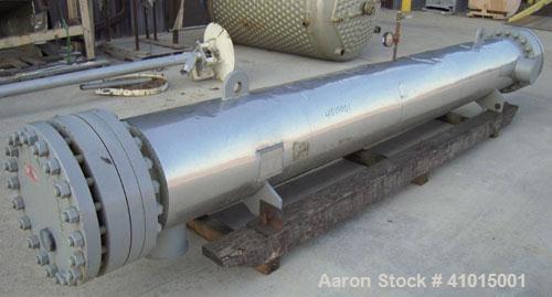 Used FES Horizontal Heat Exchanger. Approximately 250 square feet. Carbon steel shell rated 400 psi @ 500 deg F. (95) 316 stainless steel tubes 5/8'' diameter x 14'6'' long, rated 150 psi at 500 deg ...