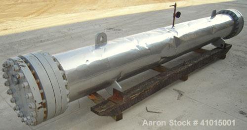 Used FES Horizontal Heat Exchanger. Approximately 250 square feet. Carbon steel shell rated 400 psi @ 500 deg F. (95) 316 stainless steel tubes 5/8'' diameter x 14'6'' long, rated 150 psi at 500 deg ...
