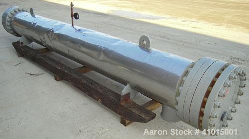 Used FES Horizontal Heat Exchanger. Approximately 250 square feet. Carbon steel shell rated 400 psi @ 500 deg F. (95) 316 stainless steel tubes 5/8'' diameter x 14'6'' long, rated 150 psi at 500 deg ...