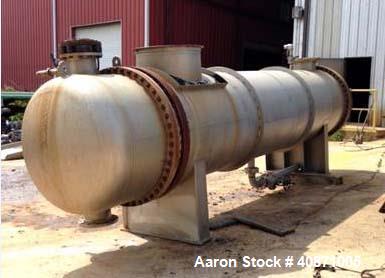 Used Gaston County Dyeing Machine Multiple Pass Shell and Tube Heat Exchanger. Approximate 4550 square feet, horizontal. 304L stainless steel shell rated 25psi/full vacuum at -20 to 250 degrees F. (1...