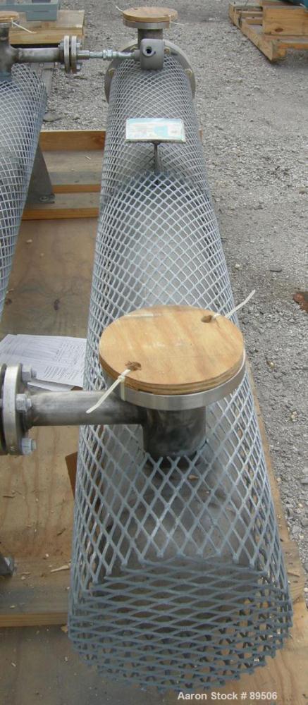 Used Gaumer Electrically Heated Circulation Heater, 225 kW, 304 Stainless Steel, Horizontal. Stainless shell rated 150 psi at 350 deg F. (12) Elements approximately 78" long. Flanged inlets/outlets, ...