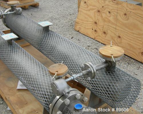 Used Gaumer Electrically Heated Circulation Heater, 225 kW, 304 Stainless Steel, Horizontal. Stainless shell rated 150 psi at 350 deg F. (12) Elements approximately 78" long. Flanged inlets/outlets, ...