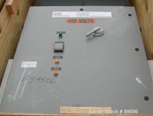 Used Gaumer Electrically Heated Circulation Heater, 225 kW, 304 Stainless Steel, Horizontal. Stainless shell rated 150 psi at 350 deg F. (12) Elements approximately 78" long. Flanged inlets/outlets, ...