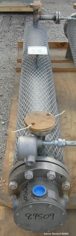 USED: Gaumer electrically heated circulation heater, 133 kW, 304 stainless steel, horizontal. Stainless shell rated 150 psi at 350 deg F. (12) Elements approximately 78" long. Flanged inlets/outlets,...