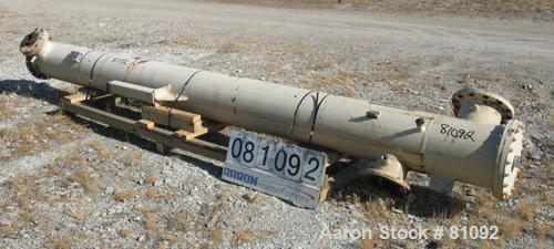 USED: Graham single pass shell and tube heat exchanger, 611 square feet, vertical. Carbon steel shell rated FV/20 psi at 150 deg F, (208) 3/4" diameter x 15' long 316 stainless steel tubes rated 75 p...