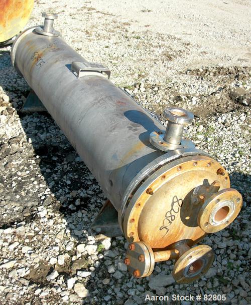 USED: Halberg Six Pass Shell and Tube Heat Exchanger, 157 square feet, horizontal. 2205 stainless steel shell rated 6 bar (87 psi). (200) 1/2" diameter x 6' long 304 stainless steel tubes rated 10 ba...
