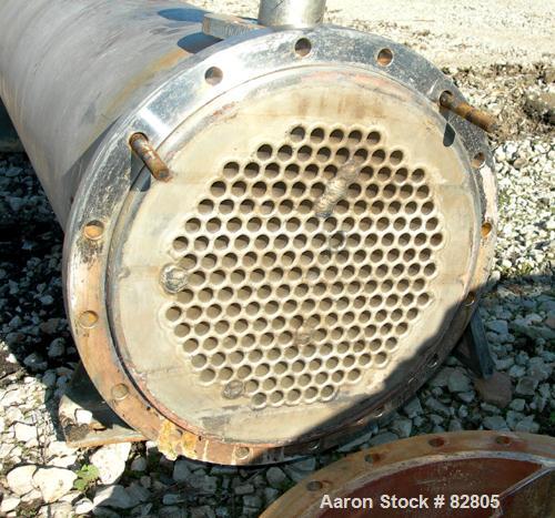 USED: Halberg Six Pass Shell and Tube Heat Exchanger, 157 square feet, horizontal. 2205 stainless steel shell rated 6 bar (87 psi). (200) 1/2" diameter x 6' long 304 stainless steel tubes rated 10 ba...