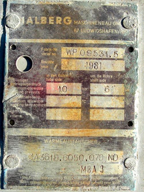 USED: Halberg Six Pass Shell and Tube Heat Exchanger, 157 square feet, horizontal. 2205 stainless steel shell rated 6 bar (87 psi). (200) 1/2" diameter x 6' long 304 stainless steel tubes rated 10 ba...
