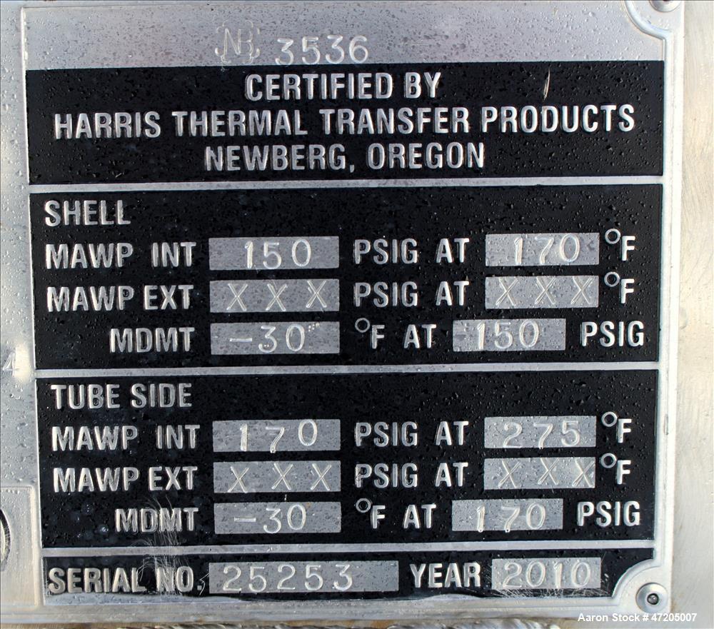 Unused- Harris Thermal Transfer Products 2 Pass Shell & Tube Heat Exchanger, Approximate 8,391 Square Foot, Type BEM, Size 5...