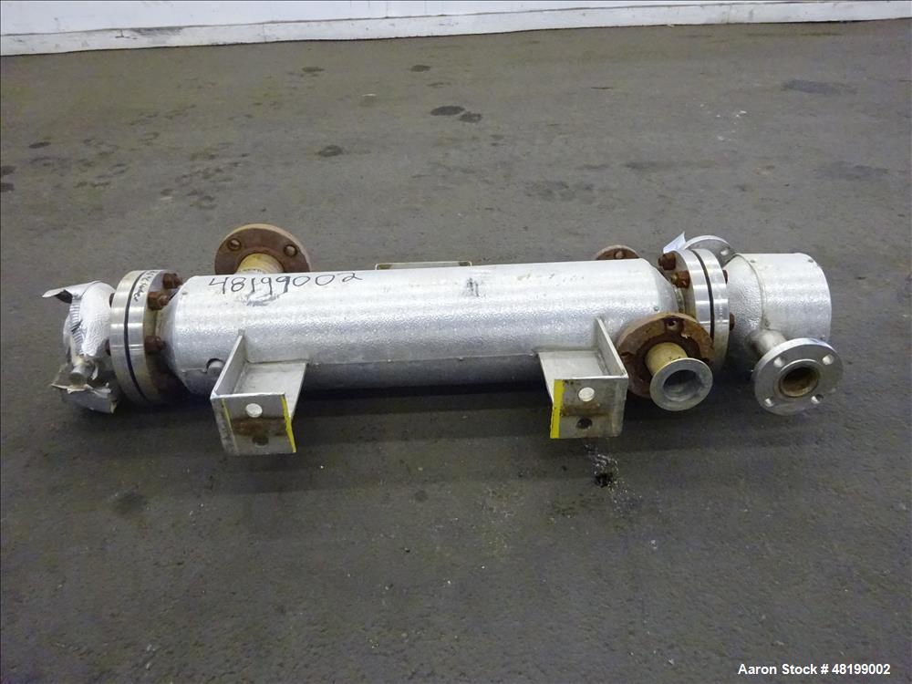 Used Hoffman Process Shell & Tube Heat Exchanger, 4.7 Square Feet, Horizontal.