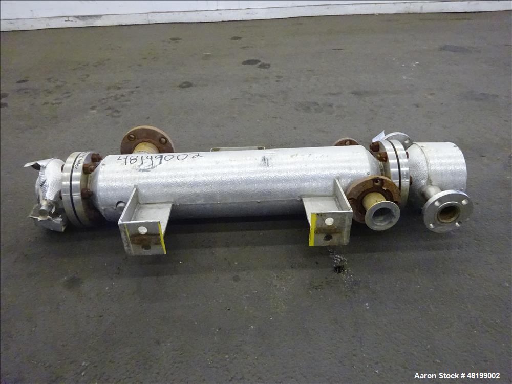 Used- Hoffman Process Shell & Tube Heat Exchanger, 4.7 Square Feet, Horizontal.