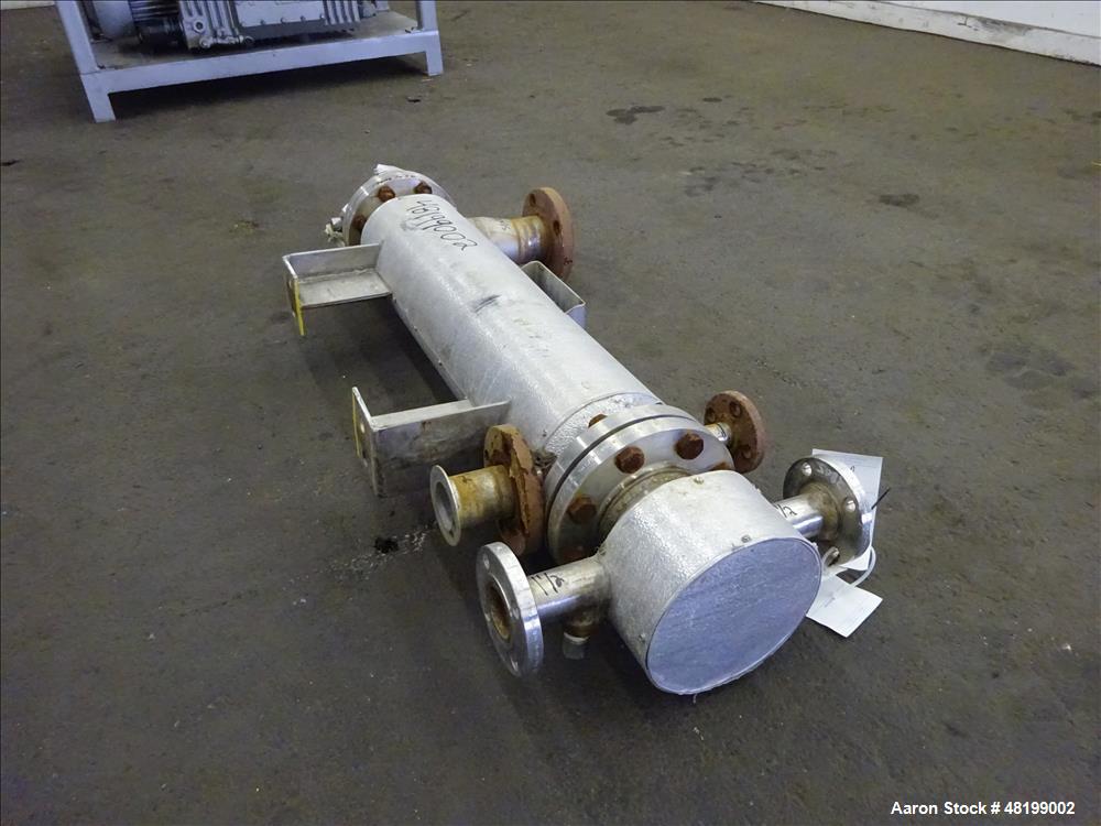 Used Hoffman Process Shell & Tube Heat Exchanger, 4.7 Square Feet, Horizontal.