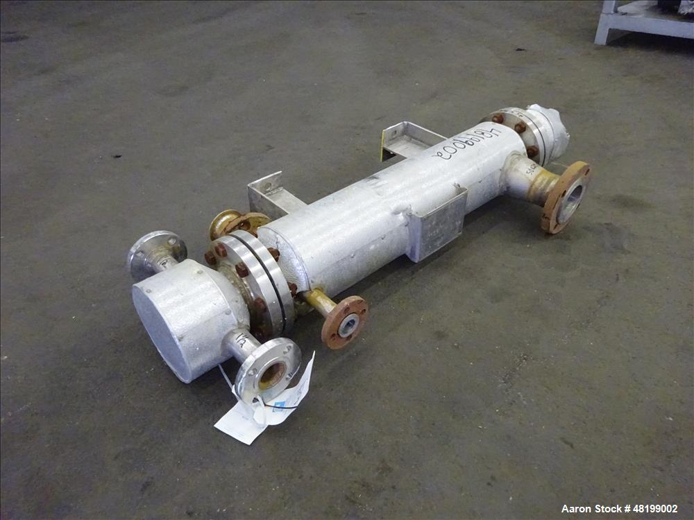 Used- Hoffman Process Shell & Tube Heat Exchanger, 4.7 Square Feet, Horizontal.