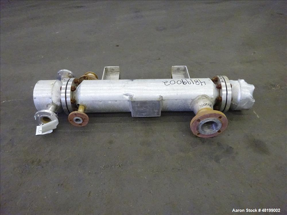 Used- Hoffman Process Shell & Tube Heat Exchanger, 4.7 Square Feet, Horizontal.