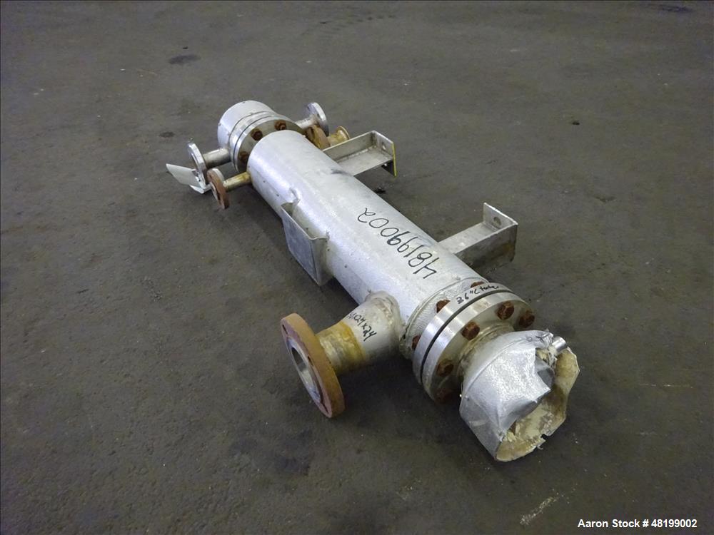 Used Hoffman Process Shell & Tube Heat Exchanger, 4.7 Square Feet, Horizontal.