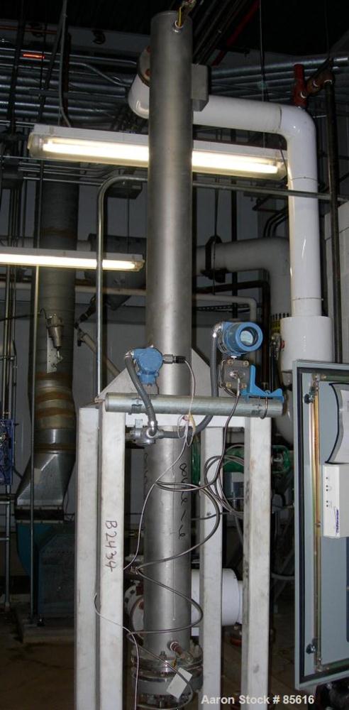 USED: ITT U-tube heat exchanger, approximately 51 square feet, vertical. 316L stainless steel shell rated 150 psi at 350 degrees F, 316L stainless steel head. (34) 3/8" diameter x 7'6" long tubes rat...