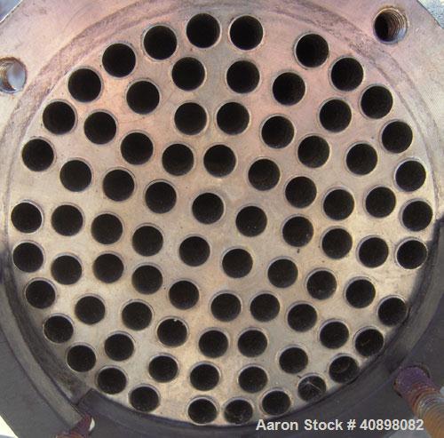 Used ITT Standard Single Pass Shell And Tube Heat Exchanger, 19 square feet, Part# 5-162-05-024-024, Horizontal. 316 stainless steel shell rated 225 psi at 450 deg.f., and –20 deg.f. at 225 psi. (80)...