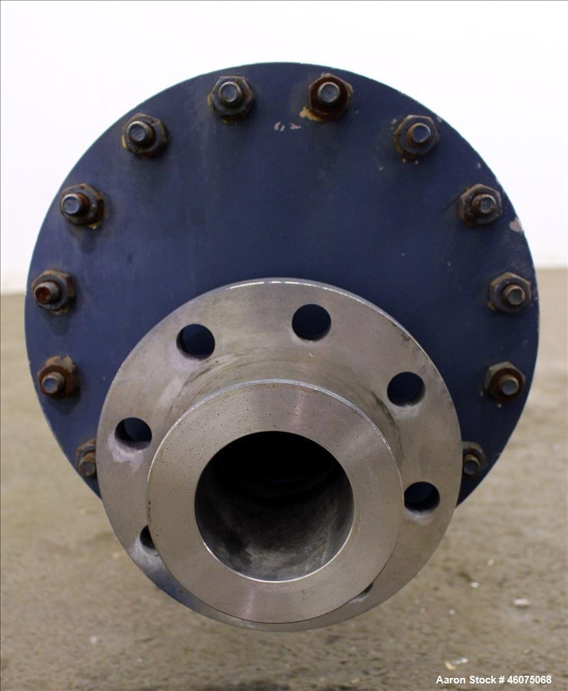 Used ITT Industries Shell & Tube Heat Exchanger, Approximate 124 Square Feet, Horizontal. Carbon steel shell rated 100 psi at -20 to 375 degrees F. (200) 3/8" Diameter x approximate 78" long 316 Stai...