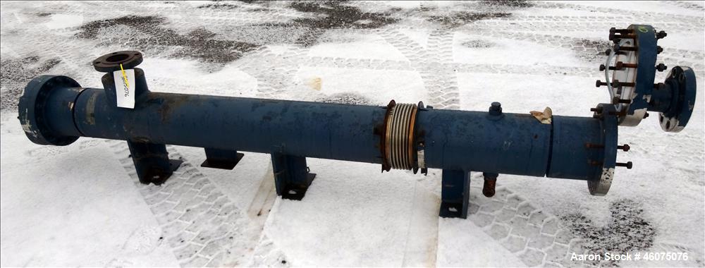 Used ITT Industries Shell & Tube Heat Exchanger, Approximate 124 Square Feet, Horizontal. Carbon steel shell rated 100 psi at -20 to 375 degrees F. (200) 3/8" Diameter x approximate 78" long 316L sta...