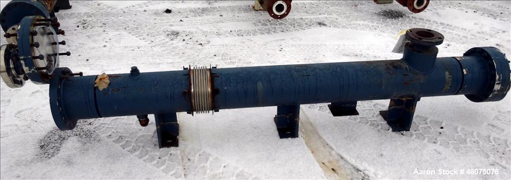 Used- ITT Industries Shell & Tube Heat Exchanger, Approximate 124 Square Feet, Horizontal. Carbon steel shell rated 100 psi ...