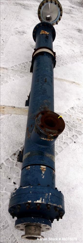 Used ITT Industries Shell & Tube Heat Exchanger, Approximate 124 Square Feet, Horizontal. Carbon steel shell rated 100 psi at -20 to 375 degrees F. (200) 3/8" Diameter x approximate 78" long 316L sta...