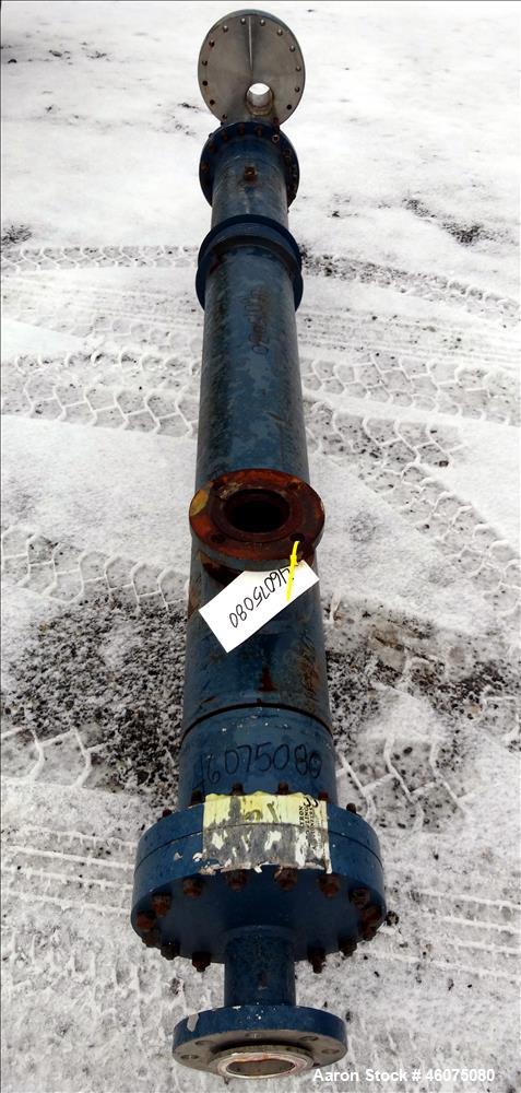 Used ITT Industries Shell & Tube Heat Exchanger, Approximate 124 Square Feet, Horizontal. Carbon steel shell rated 100 psi at -20 to 375 degrees F. (200) 3/8" Diameter x approximate 78" long 316 Stai...