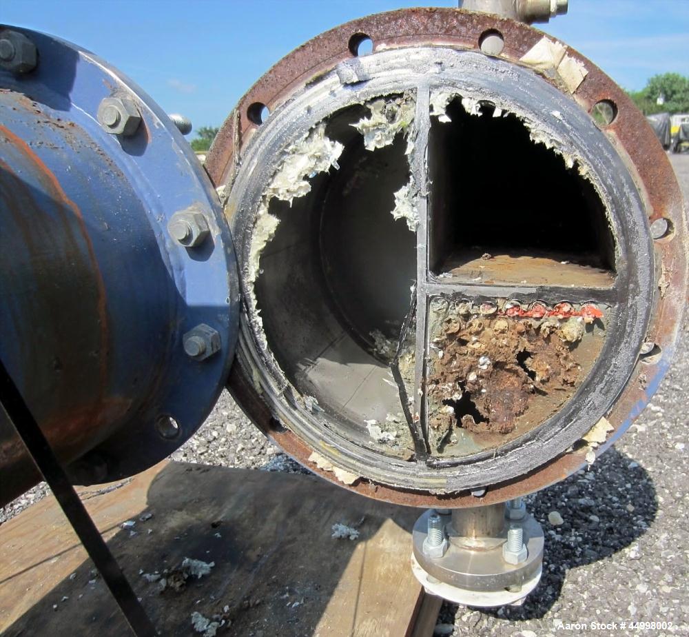 Used Industrial Process Equipment 4 Pass Shell & Tube Heat Exchanger, 258 Square Feet, Model 4ST12-108, Horizontal. Carbon steel shell rated 150 psi at 20 to 400 degrees F. (156) 5/8" diameter x 108"...