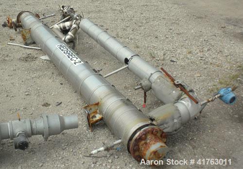 Used J.D. Cousins Two Pass Shell & Tube Heat Exchanger, approximately 61 square feet, horizontal, model FS6144BEM. 316L Stainless steel shell rated 150/FV psi at 300 deg F and –20 deg F at 150/FV psi...